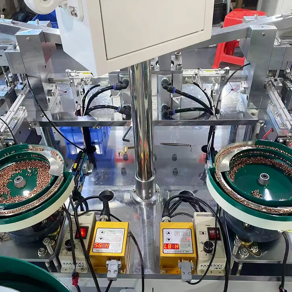 Automatic Metal Clip Assembly Machine with Vibratory Feeders1 Automatic Metal Clip Assembly Machine with Vibratory Feeders1