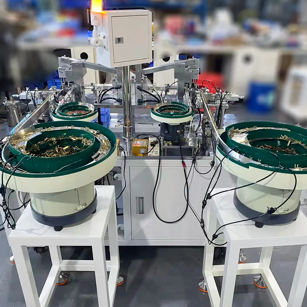 Automatic Metal Clip Assembly Machine with Vibratory Feeders2 Automatic Metal Clip Assembly Machine with Vibratory Feeders2